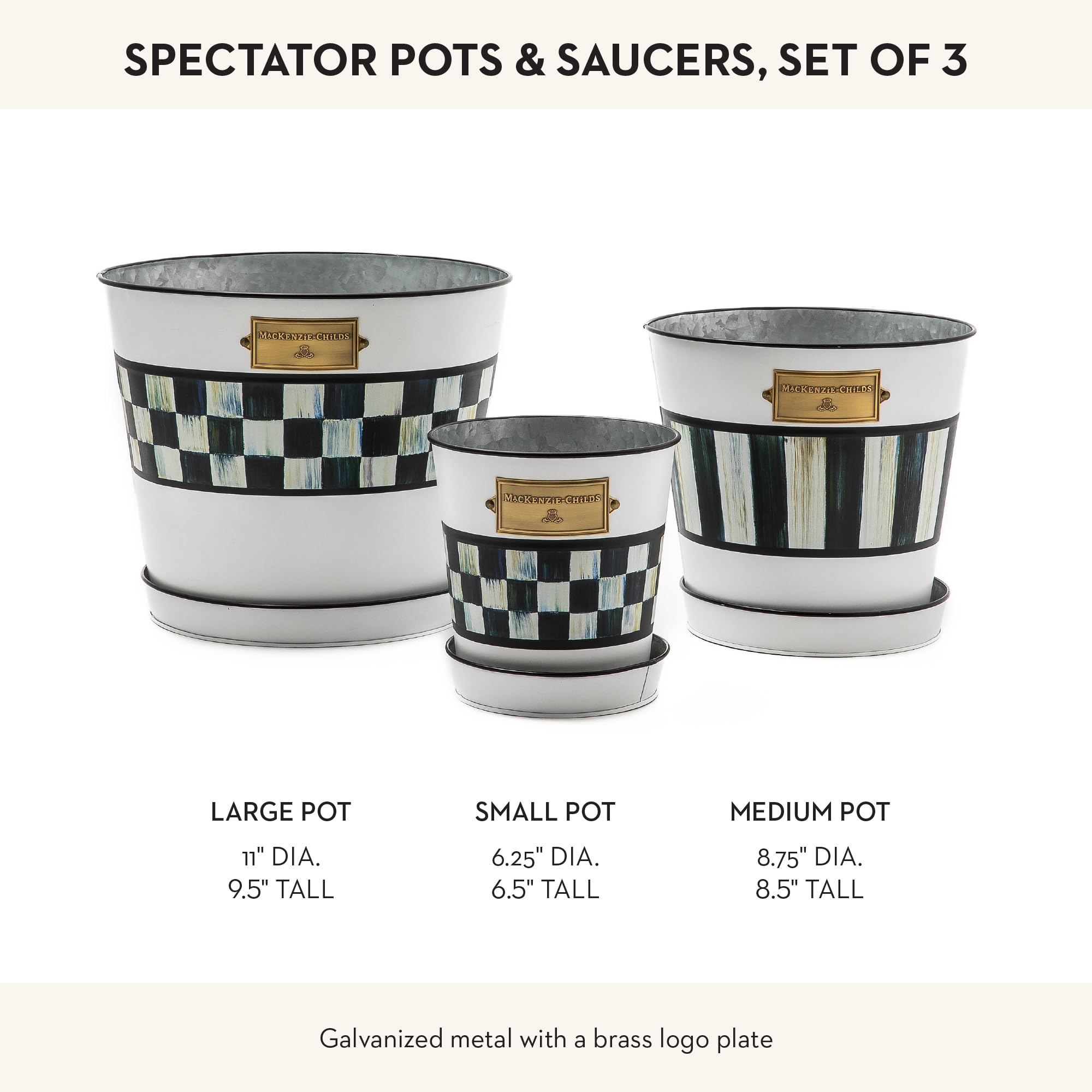 【k.flower】レンガのおうち3点セット Amazon.com: MACKENZIE-CHILDS Galvanized Flowerpots and Saucers